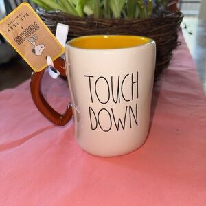Rae Dunn Peanuts Woodstock Touch Down Football 18 oz Ceramic Coffee Mug Cup
